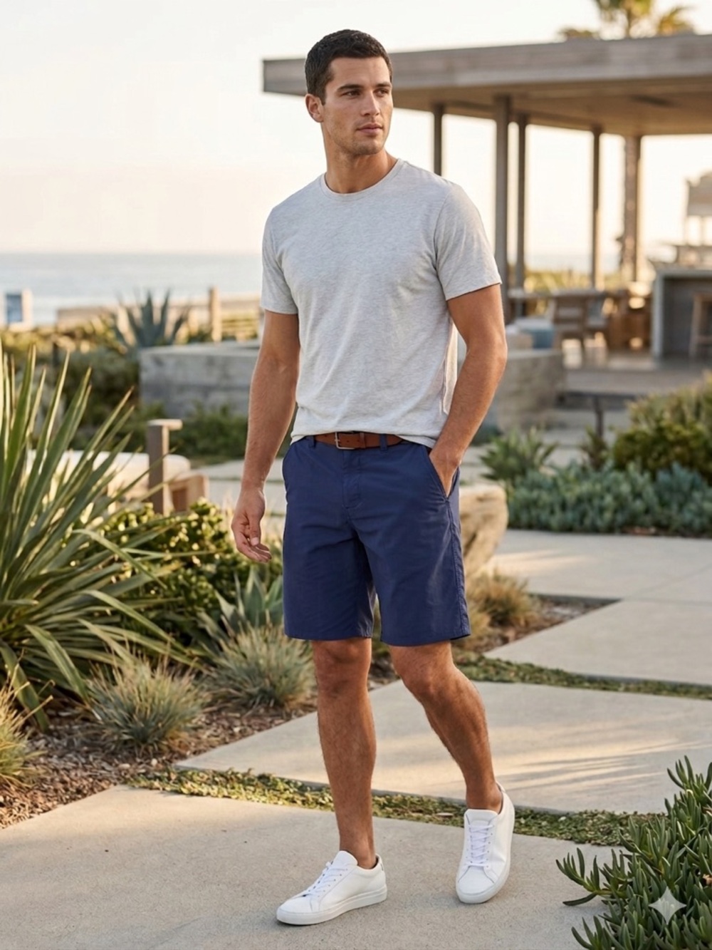 Patagonia Casual‎ Navy Blue Chino Shorts Button Fly Closure Flat Front Beach